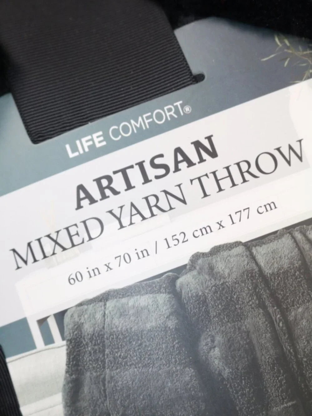 Life Comfort Arisan Mixed Yarn Throw 60x70in / 152x177cm Black